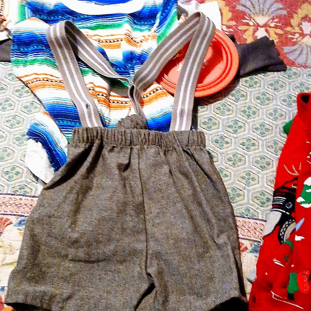 Boys Overalls attached to matching Shorts